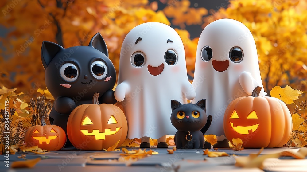 Cute Halloween friends Cute Halloween friends