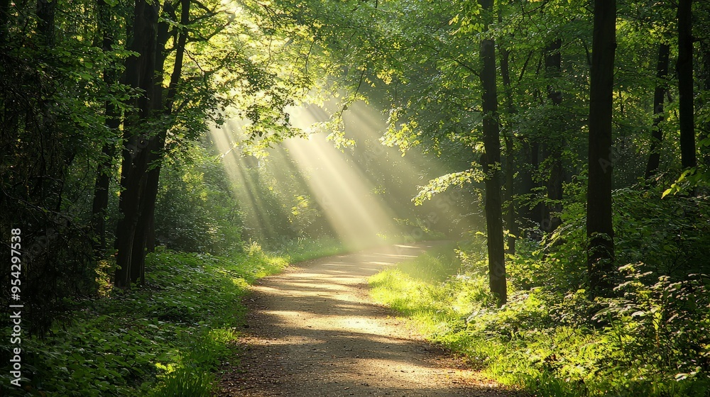 Sunbeams Through The Forest Sunbeams Through The Forest