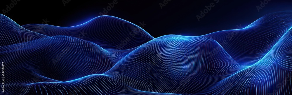 Abstract Blue Waves Background