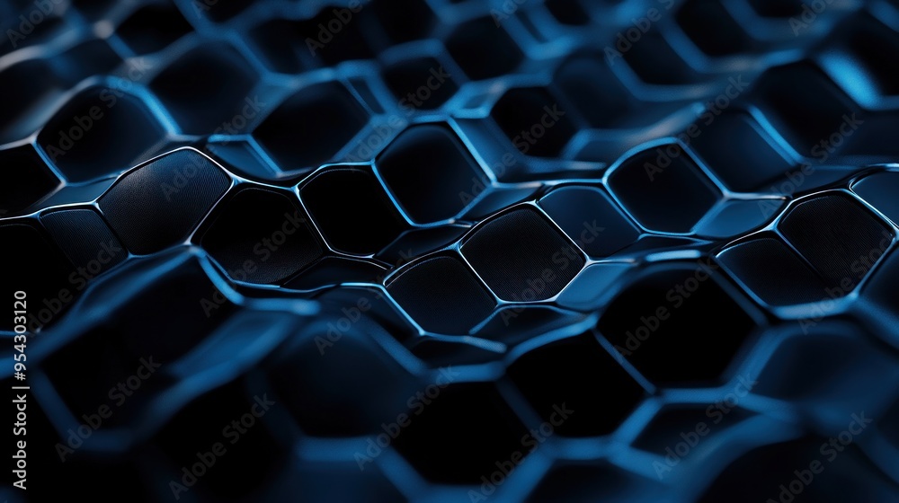 Fototapeta premium Abstract Blue Hexagon Pattern