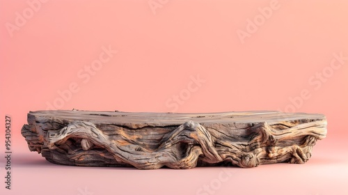 Deserted Driftwood Podium Adorning a Vibrant Faded Coral Seabed