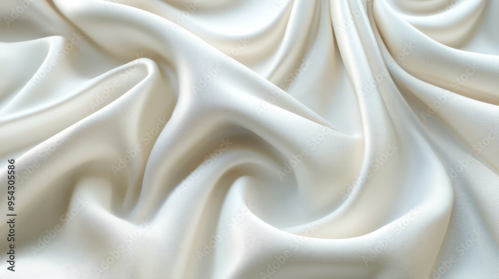 Abstract White Silk Fabric Background Texture