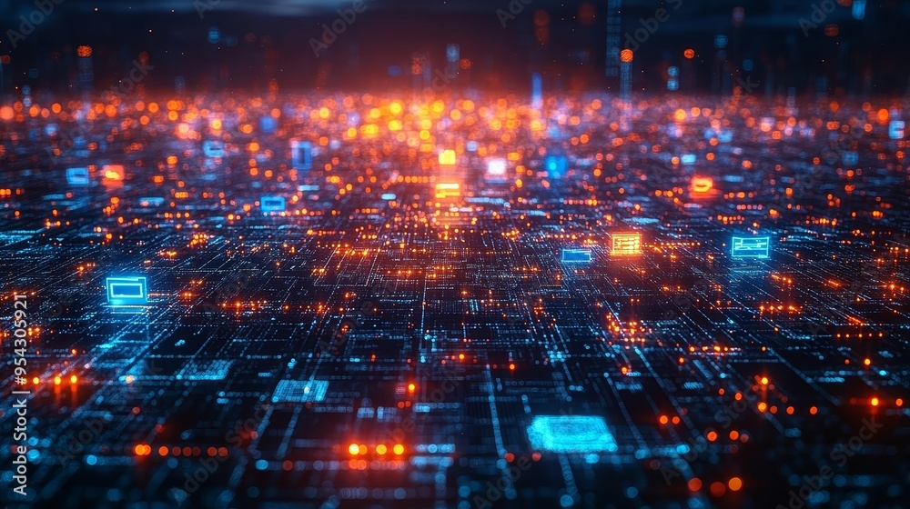 Fototapeta premium Abstract Digital Network Technology Background