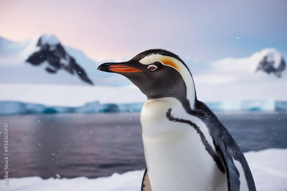 Obraz premium Profile of gantoo penguin