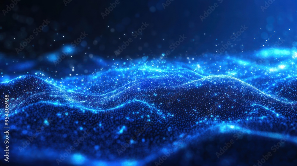 Obraz premium Abstract Blue Digital Wave