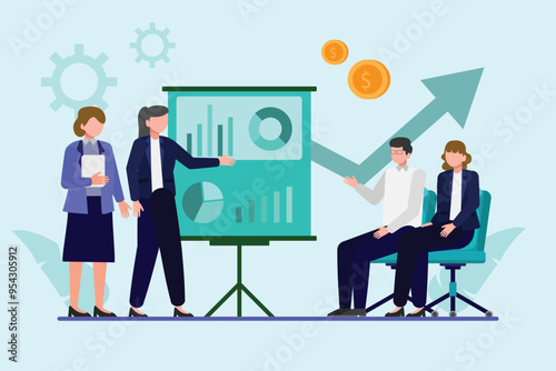 Business concept. Colored flat vector illustration isolated.