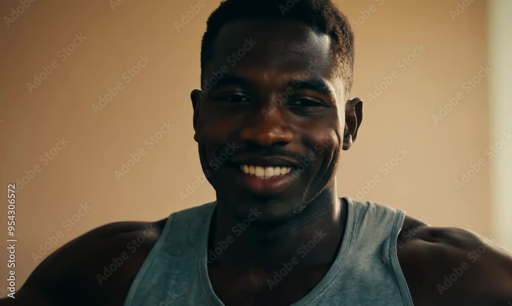 Gambian Man Stretching for Home Workout Gambian Man Stretching for Home Workout