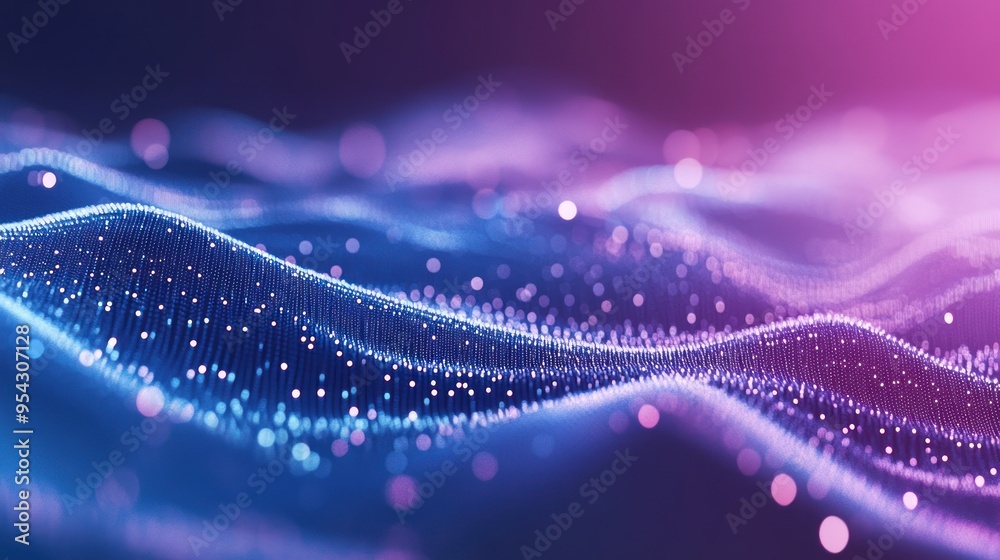 Abstract Digital Wave with Glowing Particles Abstract Digital Wave with Glowing Particles