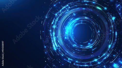 Abstract Futuristic Blue Circle