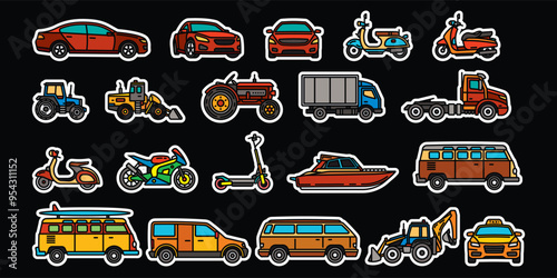 Original vector set of transport icons. photo