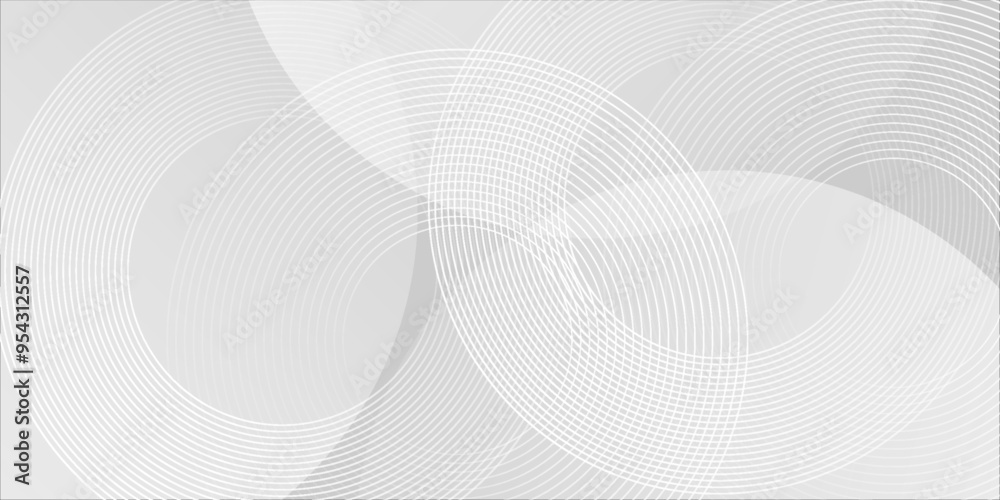 White geometric abstract background overlap layer on bright space with lines effect decoration. Modern graphic design element circles style circle line White geometric abstract background overlap layer on bright space with lines effect decoration. Modern graphic design element circles style circle line