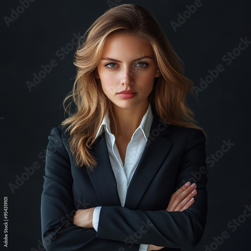 Portrait of a beautiful business women cross arm