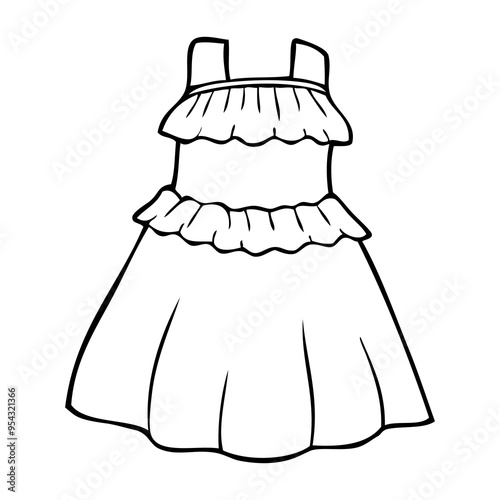 dress outline vector illustration