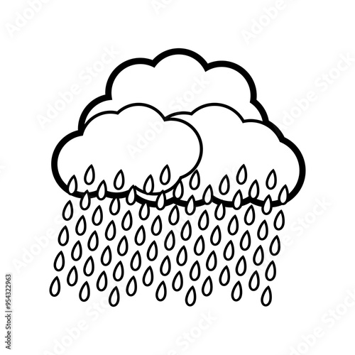 rain line vector illustration