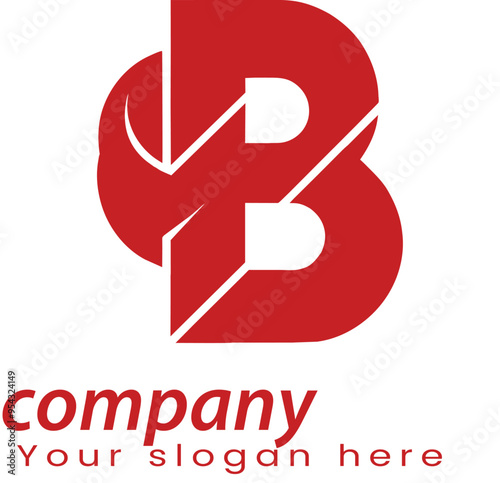 Abstract Red 'B' Letter,Typography Logo For Company Branding Vector Illustrations Royalty-Free PNG Designs photo