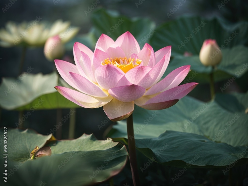 Obraz premium Lotus flower sparkle standing in lake