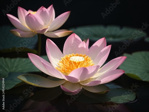 beauty of a lotus flower in the pond