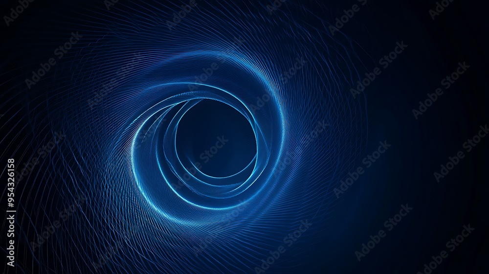 Abstract Blue Glowing Lines Creating a Spiral Tunnel Abstract Blue Glowing Lines Creating a Spiral Tunnel
