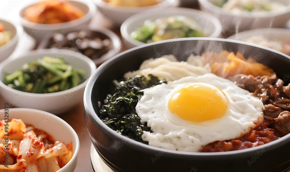 Freshly made and steaming Korean breakfast, Generative AI Freshly made and steaming Korean breakfast, Generative AI