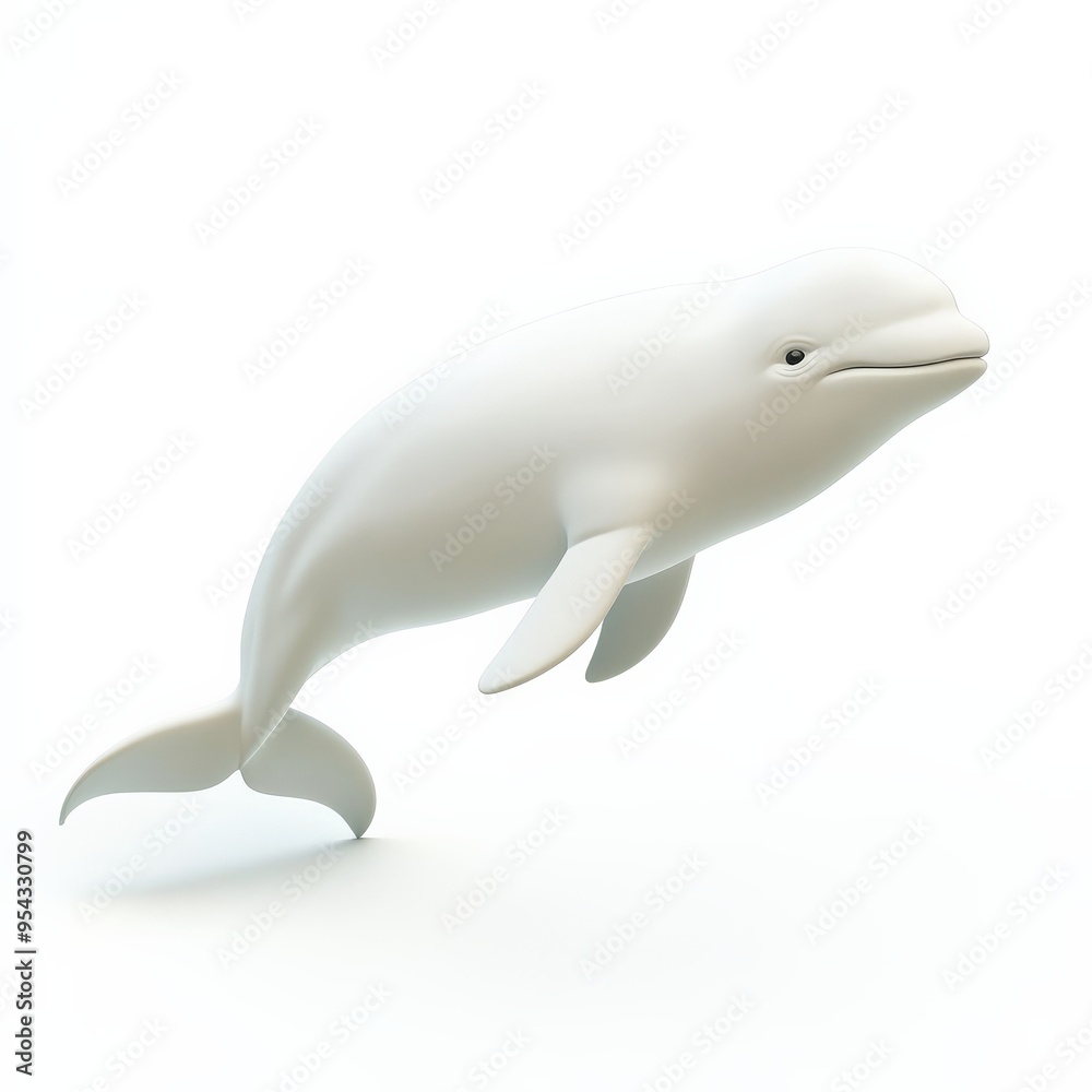 White Beluga Whale 3D Render. White Beluga Whale 3D Render.
