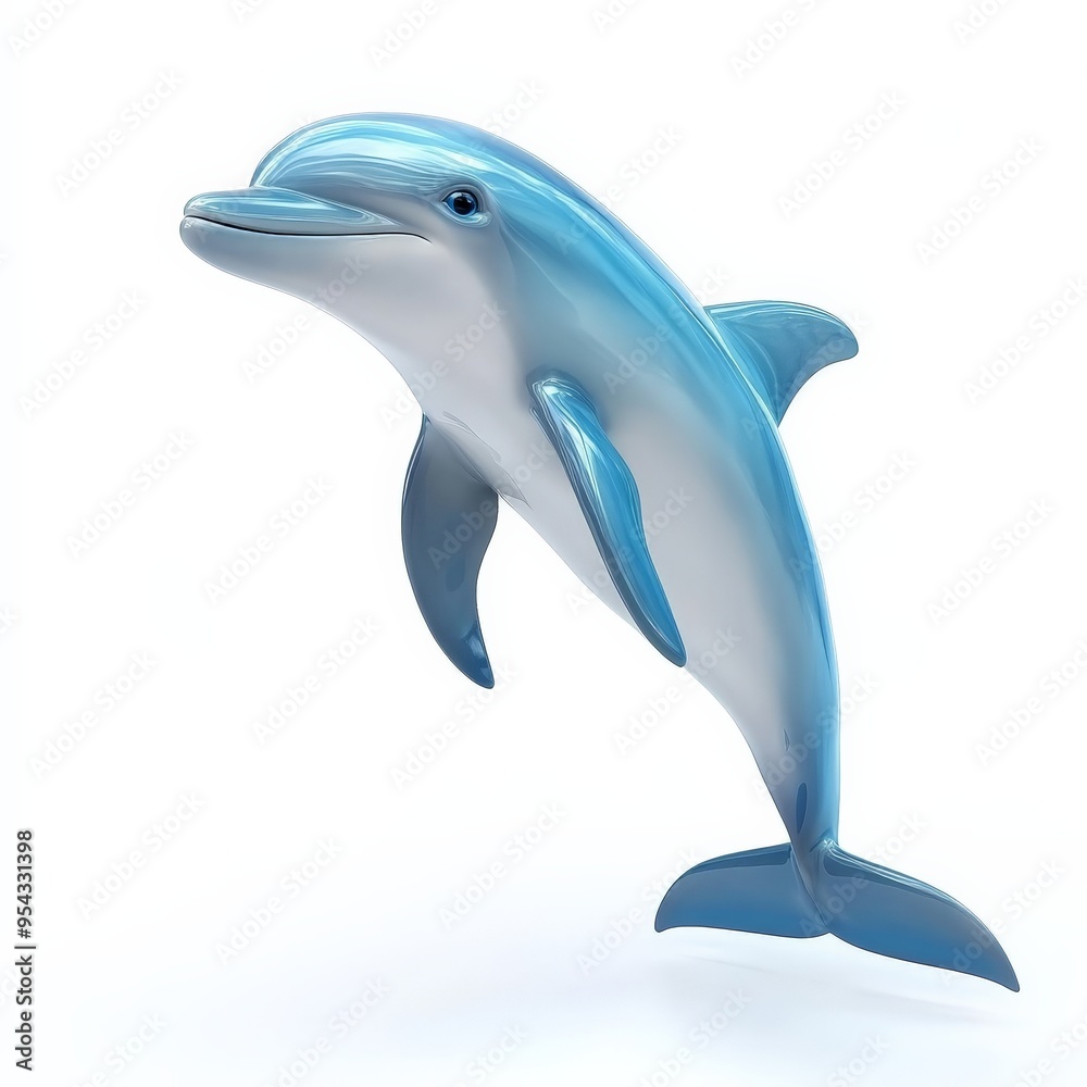 Obraz premium Blue Dolphin Jumping Out of Water.