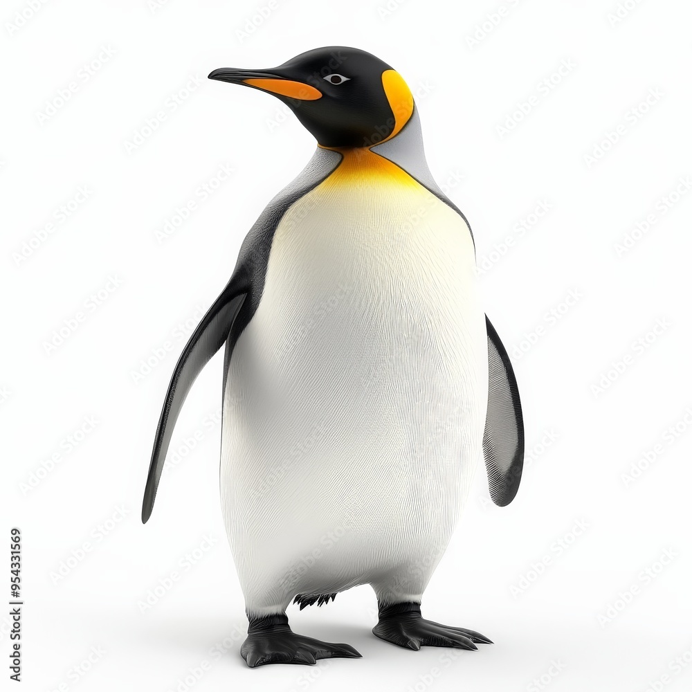 Obraz premium King Penguin Isolated on White Background.