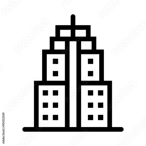 Building icon in thin line style vector illustration graphic design