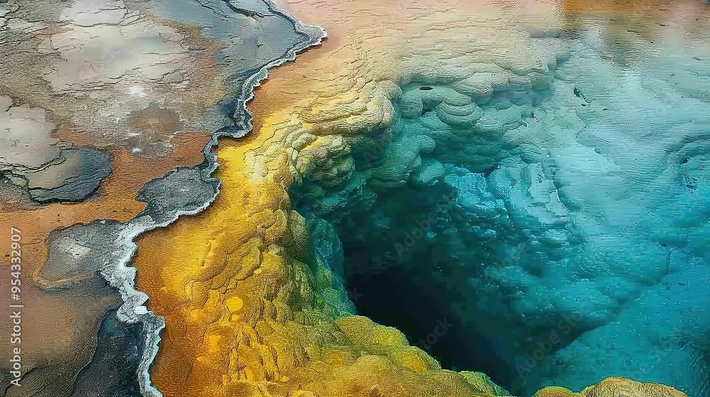 Fototapeta premium Hot spring wallpaper