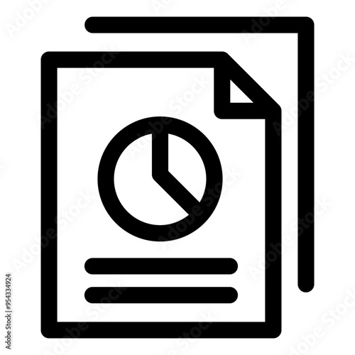 Graph, chart, diagram icon in thin line style vector illustration graphic design