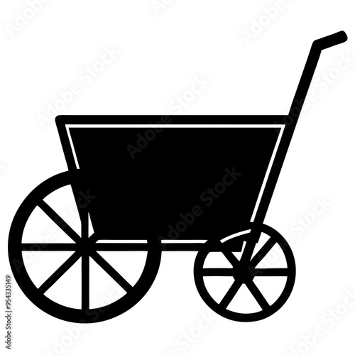  Handcart icon silhouette vector illustration 
