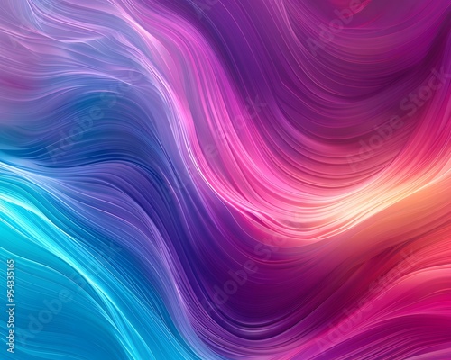 Wallpaper Mural Illustration of A visually striking abstract gradient, moving from rich magenta to vibrant turquoise, with flowing lines and a modern, chic vibe. Ai Generate.
 Torontodigital.ca