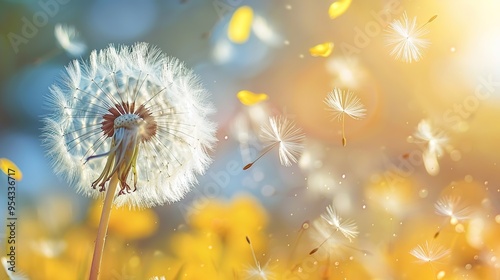 Dandelion pattern wallpaper