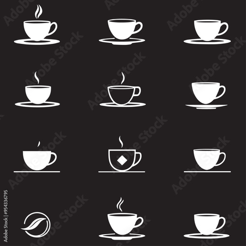 coffee cup logo set sheet