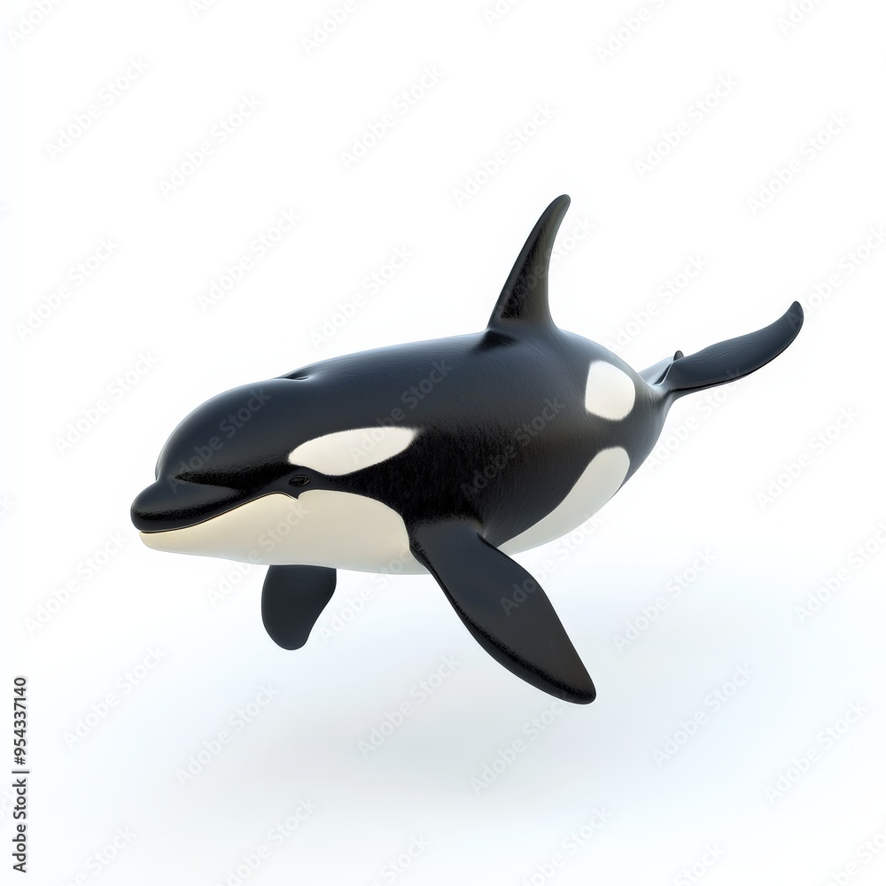 Obraz premium Orca Whale Isolated on White Background.