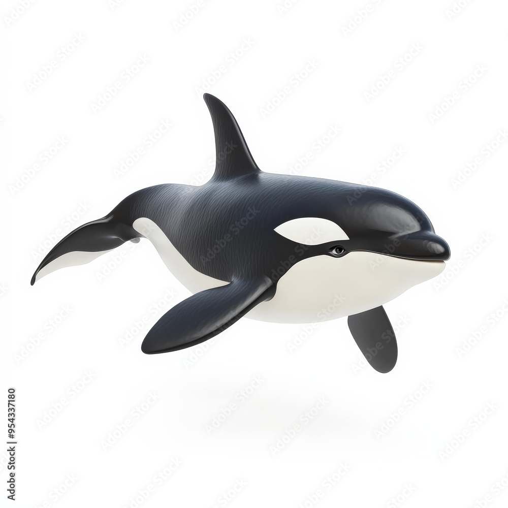 Naklejka premium Orca whale isolated on white background.