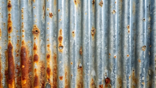 Rusty Corrugated Metal Sheet Background.