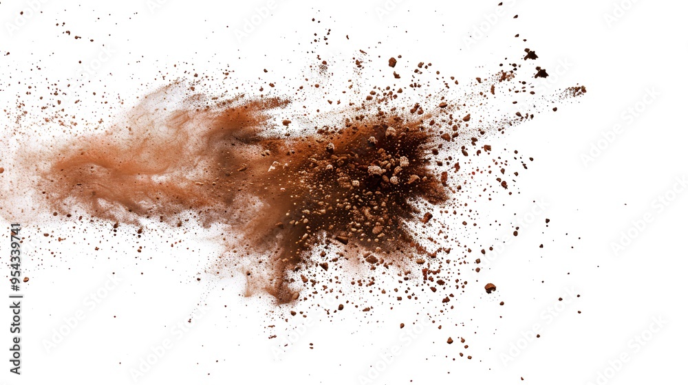 Abstract Powder Explosion with Chili Powder Centered, Dust Particles Flying, Creative Concept for Design and Decoration. High-Definition Abstract Shape and Texture in a White Background Abstract Powder Explosion with Chili Powder Centered, Dust Particles Flying, Creative Concept for Design and Decoration. High-Definition Abstract Shape and Texture in a White Background