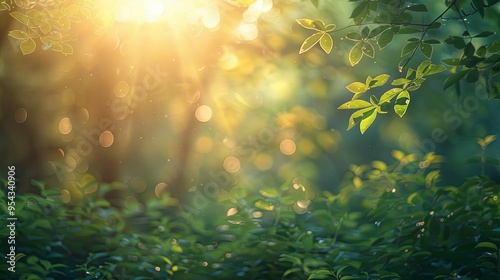 Sunlight Through Leaves: Bokeh Forest Nature Background