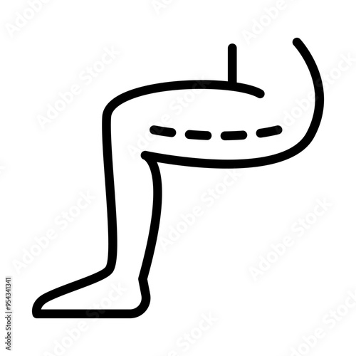 Leg reduction icon in thin line style vector illustration graphic design