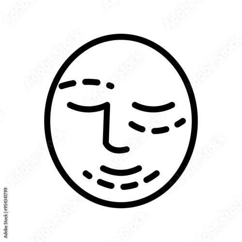Facial cosmetic surgery icon in thin line style vector illustration graphic design