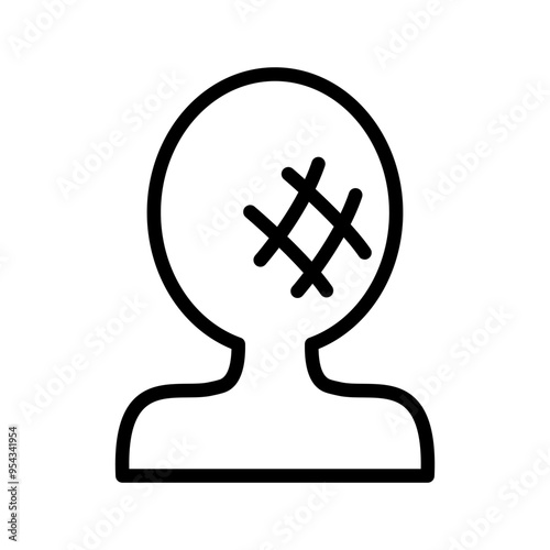 Facial cosmetic surgery icon in thin line style vector illustration graphic design