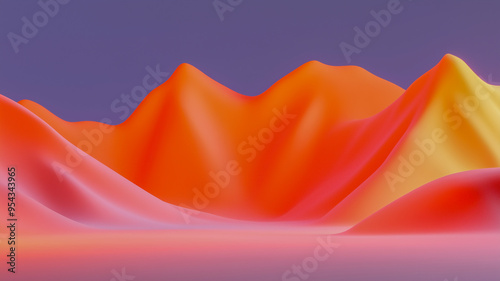 Vibrant Abstract Colorful Mountain Range photo