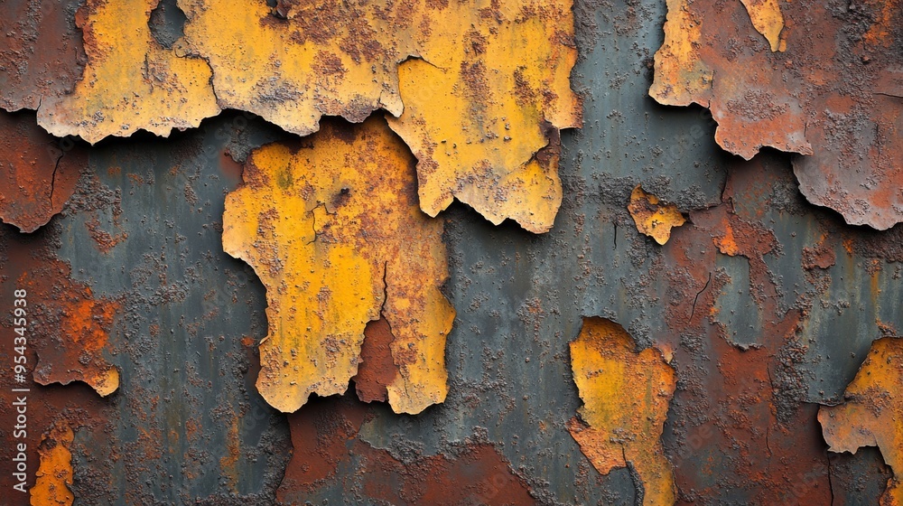 Closeup of Rust and Peeling Paint on Metal Surface Closeup of Rust and Peeling Paint on Metal Surface
