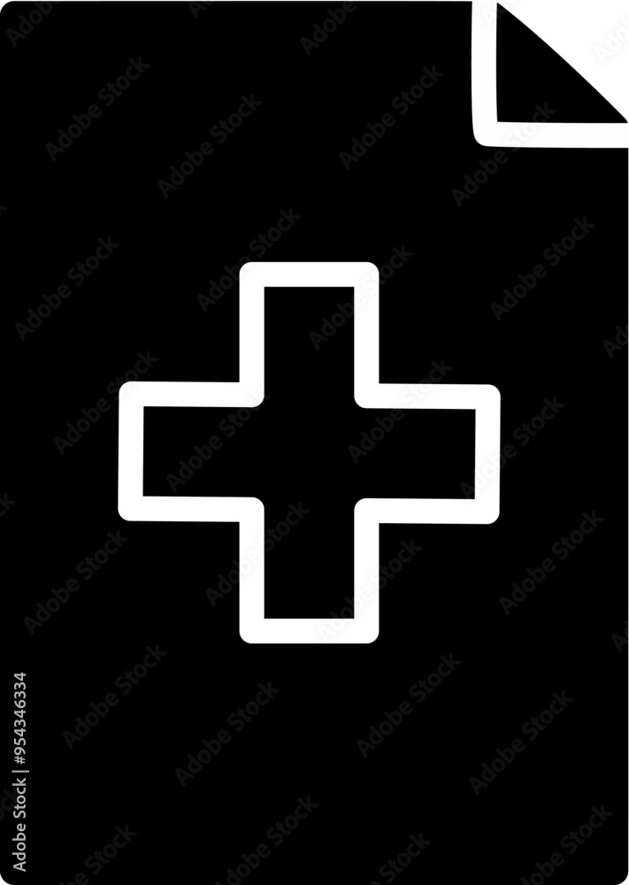 Cross medicine paper document icon. Replaceable vector design. Cross medicine paper document icon. Replaceable vector design.