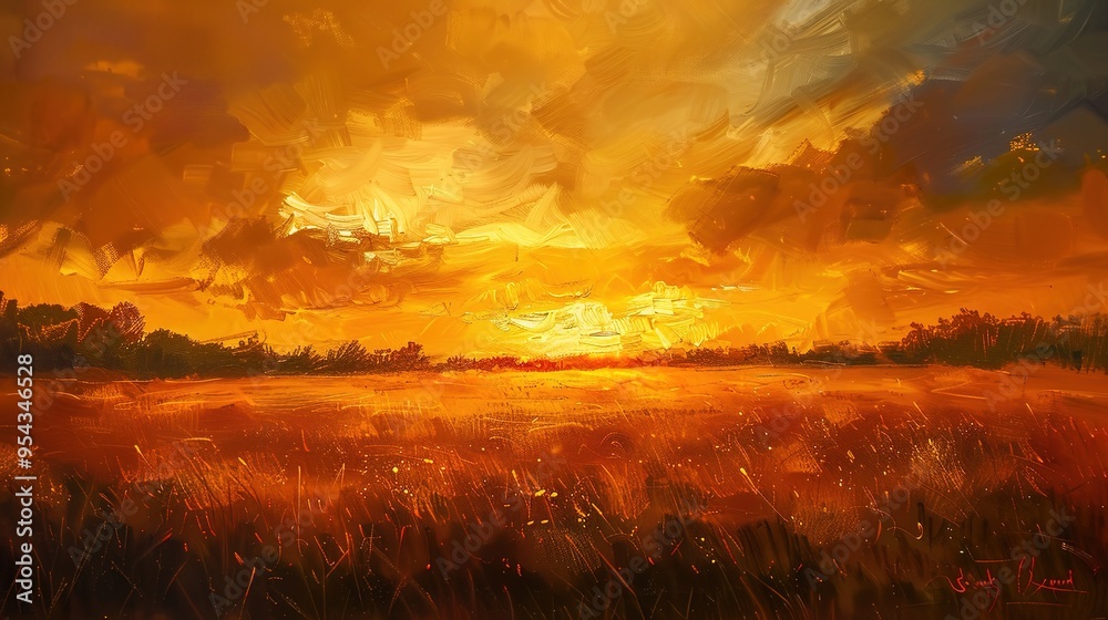 Fototapeta premium golden field wallpaper