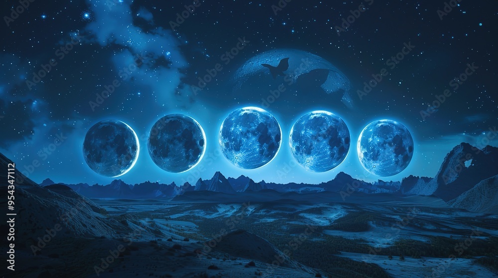 Fototapeta premium Moon phase wallpaper