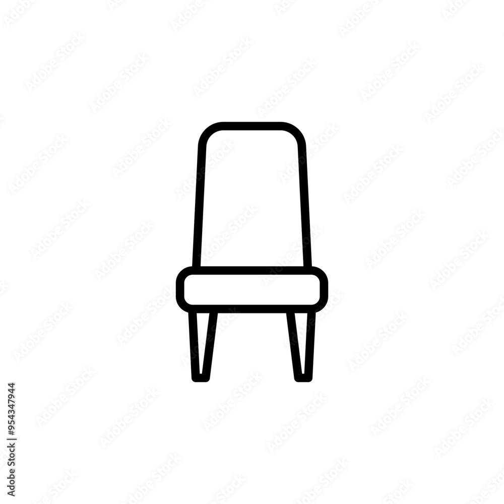 Chair icon in thin line style vector illustration graphic design Chair icon in thin line style vector illustration graphic design