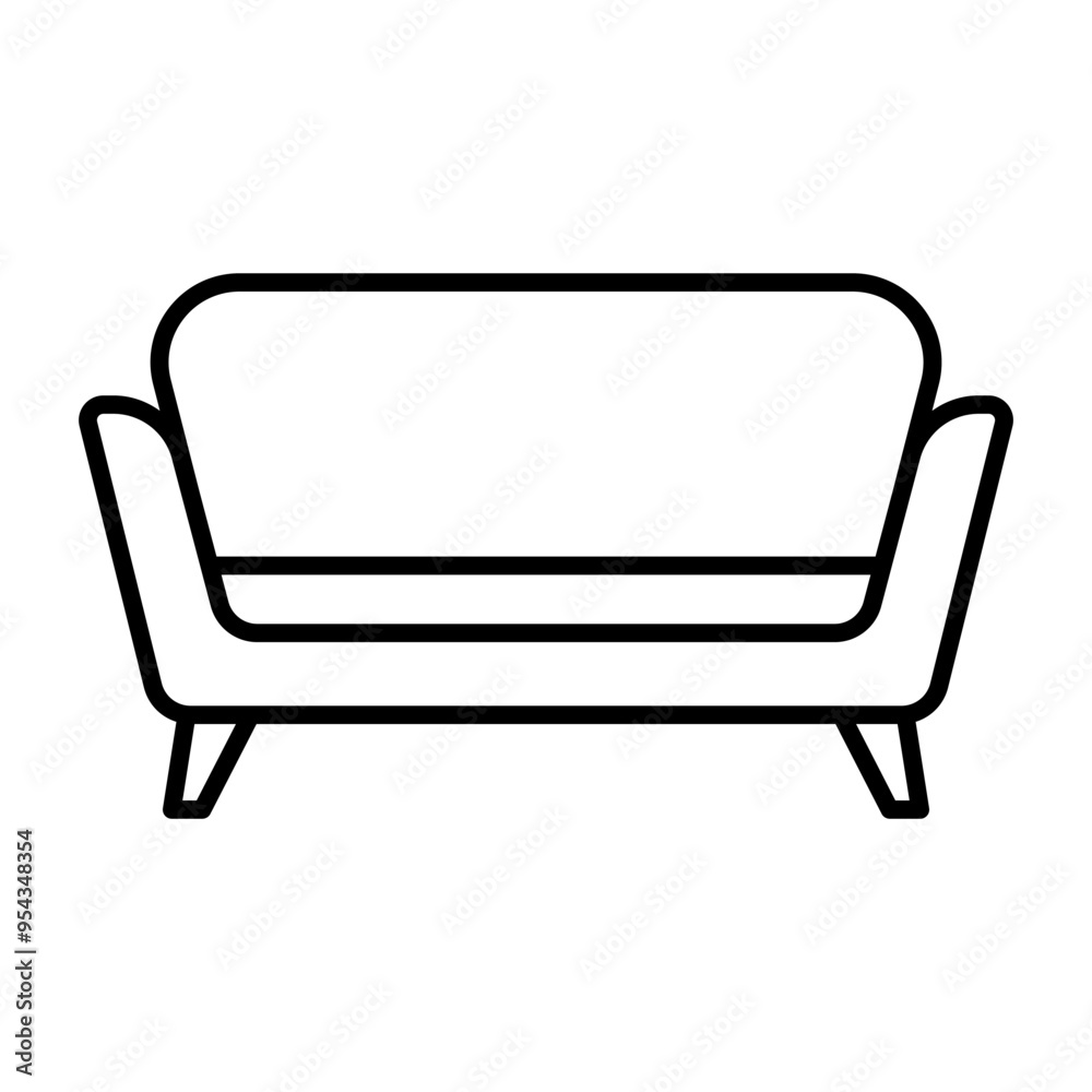 Sofa icon in thin line style vector illustration graphic design Sofa icon in thin line style vector illustration graphic design