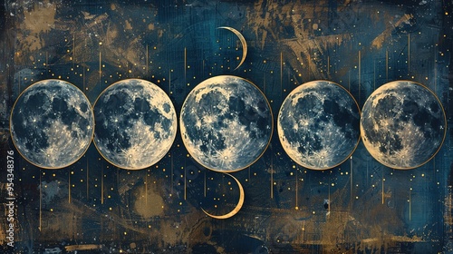 Wallpaper Mural Moon phase wallpaper Torontodigital.ca