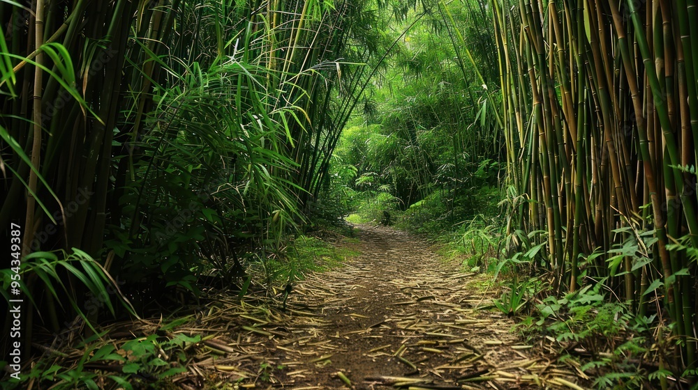 Walk on the Pipiwai trail in the bamboo forest. AI generated images Walk on the Pipiwai trail in the bamboo forest. AI generated images